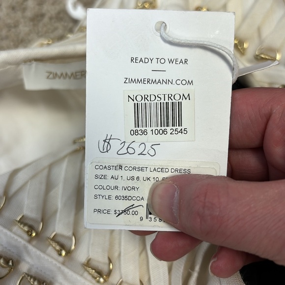 NWT Zimmerman coaster corset laced dress sz 6 - Picture 15 of 17